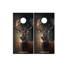 Buck Portrait Cornhole Board Wraps ONLY Stag Nature Hand Painted Vinyl Decal 2Pk