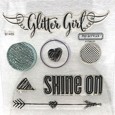 CTMH Close To My Heart Stamp Acrylix Glitter Glam B1465 Scrapbook/Cards New