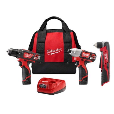 Milwaukee Power Tool Combo Kit 12V Lithium-Ion Cordless LED Light Red (2-Tool)