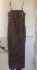 Alex Evenings Tiered Beaded Purple Metallic Long Evening Gown Dress Size 4P