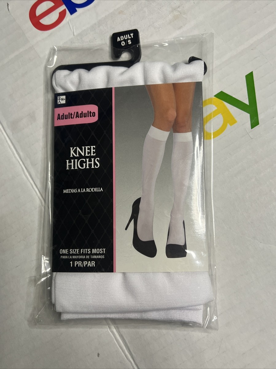Opaque Knee High Socks Adult White Opaque Knee High Socks Adult White