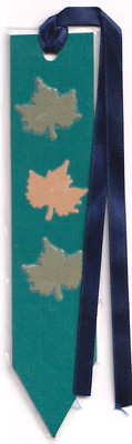 Vintage Felley Priory Garden Bookmark Nottingham Maple Tree Leaf Souvenir GREEN