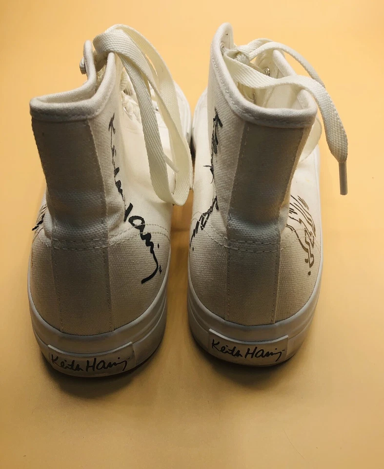 Keith Haring Wearable Art White High Top Sneakers/Size U.S. 8.5 - Image 3 of 3