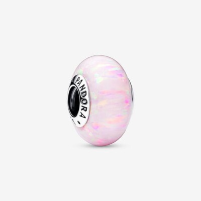 Neu Original Original Pandora Opalisierend Pastell Rosa Glitzer Charm 791691C03