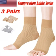 3PK 20-30mmhg Compression Socks Plantar Fasciitis Foot Arch Ankle Support Brace