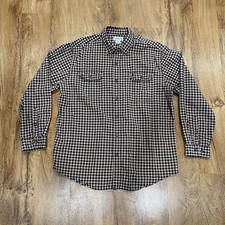 Carhartt Shirt Men's Size XL Cotton Long Sleeve Button Up Brown Check
