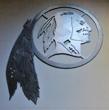 Washington Redskins Metal Wall Art 15" x 16" Matte Silver Finish