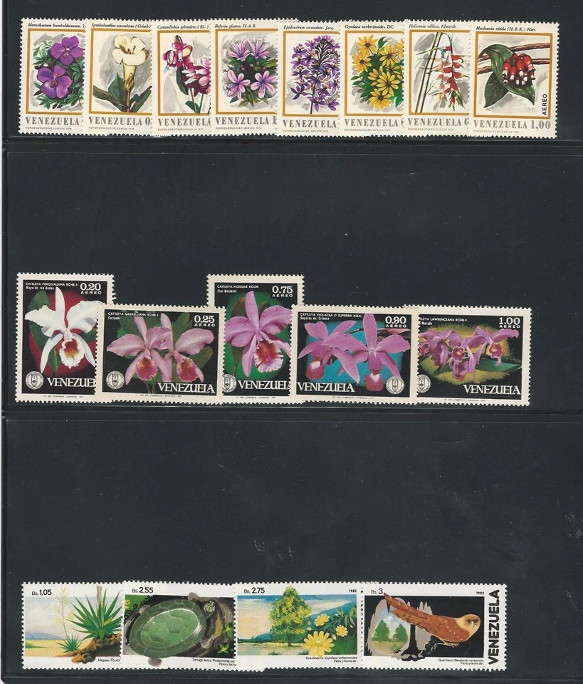 Venezuela: 1961; a 1996, 6 juegos + hoja de recuerdo, flores, orquídeas, MNH, EBV992 Foto 2 de 4