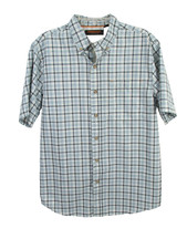 RIDGECUT TOUGHWEAR Button-Up Shirt Men Medium Blue Plaid Short Sleeve Casual