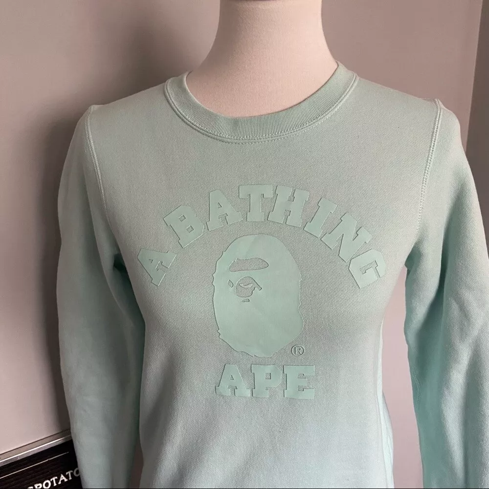 BAPE A Bathing Ape Women's Size XS Light Blue Logo Crewneck