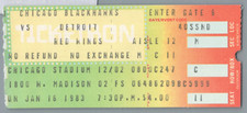 Dwight Foster FIGHTS Tom Lysiak 1-16-1983 Ticket Stub Red Wings v Blackhawks