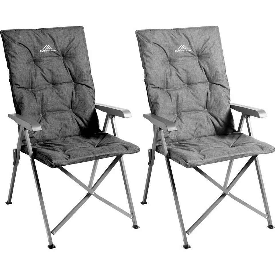 VIVO Luxus Verstellbare Campingstühle Robust Outdoor Hohe Rückenlehne Gepolstert Klappbar