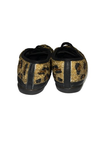 Vintage 90s Colorwerks Cheetah Print Beaded Leather Outline Sneakers Size 8 - Picture 4 of 7