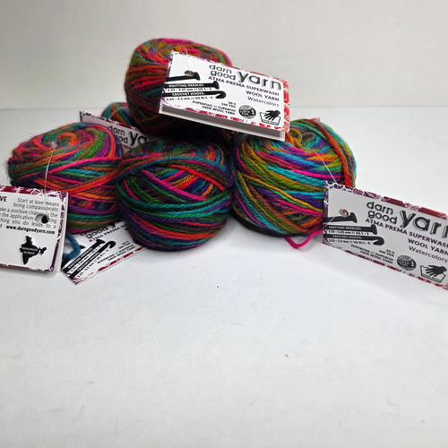 Darn Good Yarn Watercolors - Superwash wool - Fingering Weight Yarn - Set of 6 - Picture 3 of 5