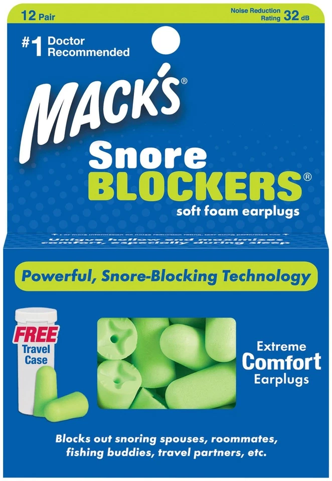 Mack's Snore Blockers Earplugs x 12 Pairs