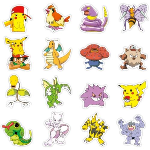 100Pcs POKEMON PIKACHU WALL STICKER Pocket Monster Kids Room Vinyl Decals UK NEW - Picture 2 of 16