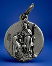 Vintage Catholic St Blaise Silver Tone Religious Medal