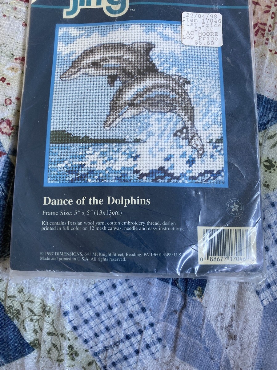 Sunset Jiffy Dance Of The Dolphins Needlepoint Number 17046 | eBay