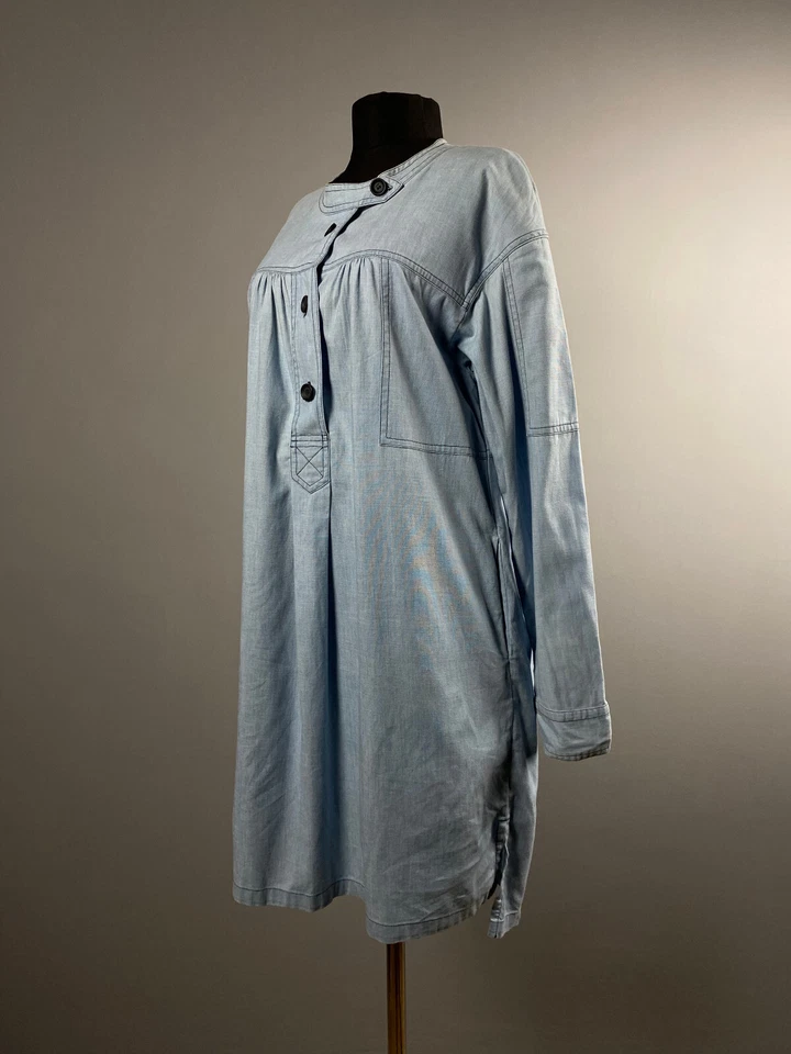 Isabel Marant Etolie Mujer Azul Claro Denim Algodón Vestido Ajustado Túnica Talla 40 M Foto 4 de 4