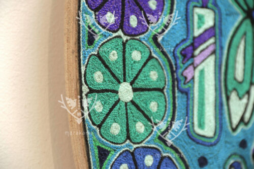 Quadro filato arte Huichol - Catinemiayeeni 60 cm. 24 pollici Filo per opera d'arte messicana - Foto 3 di 16