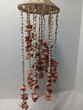 Vintage Spiral Sea Shell  Chandelier Boho Hanging Decor Wind Chime 18x5.5 Inches
