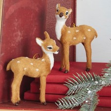 Furry Deer Ornaments