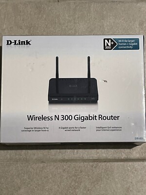 D Link Wireless Router N300 DIR 615 4 Lan Ports Wireless USB Port Black