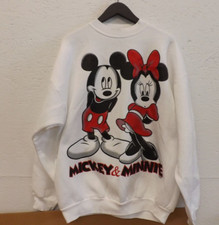 VTG 90s Disney Sweatshirt Adult XL White Mickey Minnie Mouse Jerry Leigh