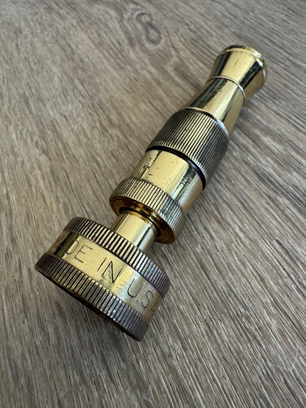 Vintage Brass Garden Hose Nozzle From Fireman Estate Collection Made In USA