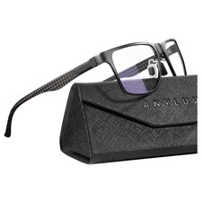 Blue Light Blocking Glasses Men, Black Al-Mg Metal Carbon Fiber Darkblack Clear