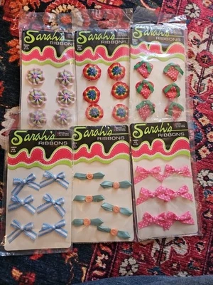 VTG NOS Sarahs Ribbons Lot Of 6 Crafting Decorating Glue or Sew On Ribbon Art - Image 1 of 4