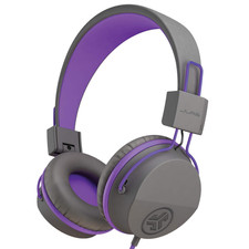 JLab JBuddies Studio On-Ear Kids Wired Headphones, Graphite/Purple, Toddler