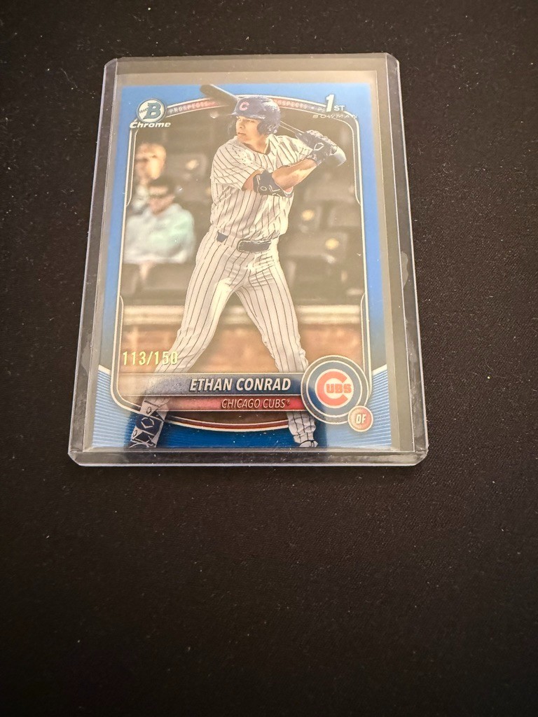 2025 Bowman Draft Chrome Baseball Ethan Conrad Blue 1st Refractor /150