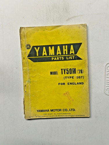 YAMAHA TY50M 1978 PARTS MANUAL - used!