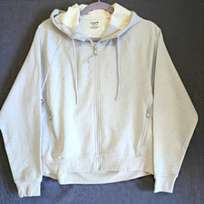 Old Navy Active Solid Gray Fleece Full Zip Hoodie w/ Pockets Women XS