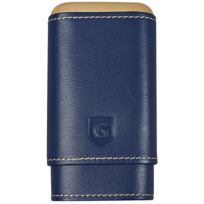 Guardsman 3 Finger Cigar Case - Navy Blue and Gold