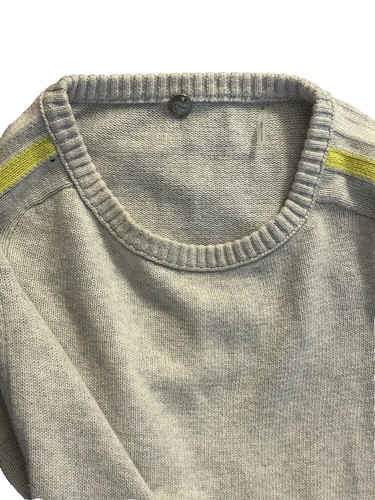 Margaret O'Leary Pullover Damen Baumwolle hellgrau mit gelben Ärmeln Streifen XS - Bild 5 von 6