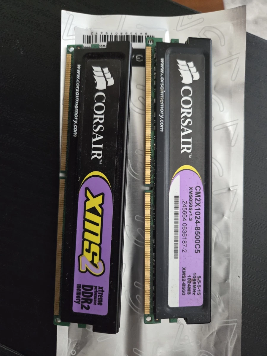 Corsair DDR2 SDRAM PC2-8500 (DDR2-1066) Bus Speed Computer Memory