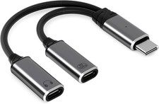 USB C Splitter 2 in 1 USB C Headphone and Charger Adapter Audio Dongle Cable wit