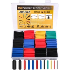 900 Pcs Wire Heat Shrink Tubing Kit, Industrial Heat-Shrink 12 Sizes 6Colored 