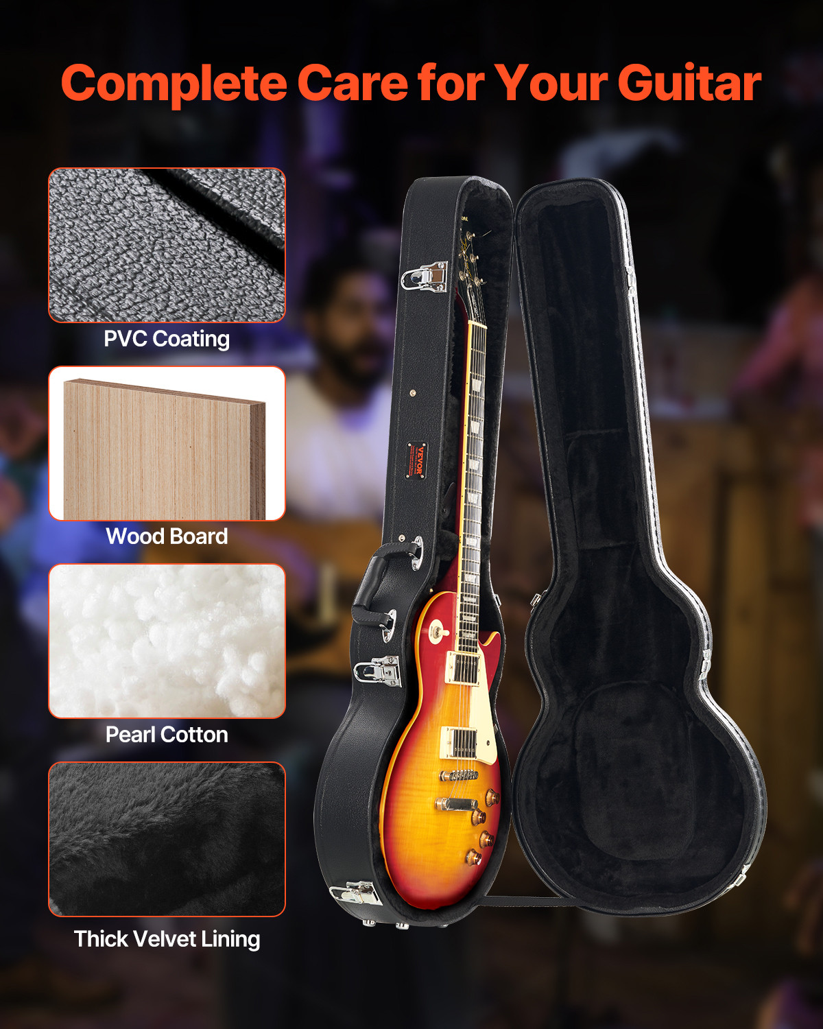 Custodia Rigida VEVOR per Chitarra Elettrica Les Paul foto 4