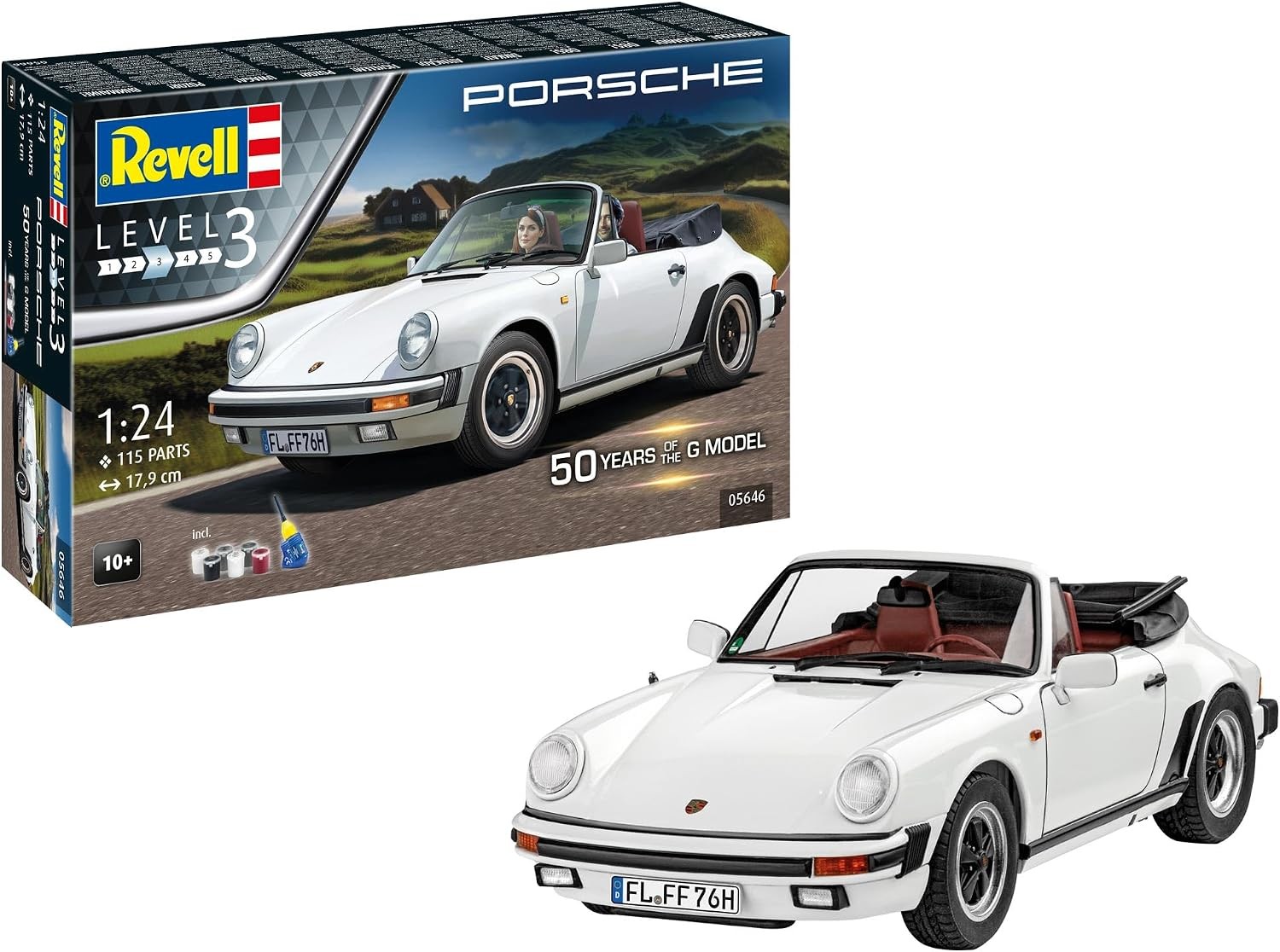 Revell Porsche 911 G-Model Cabrio 50th Anniversary 1:24 Model Kit - Image 11