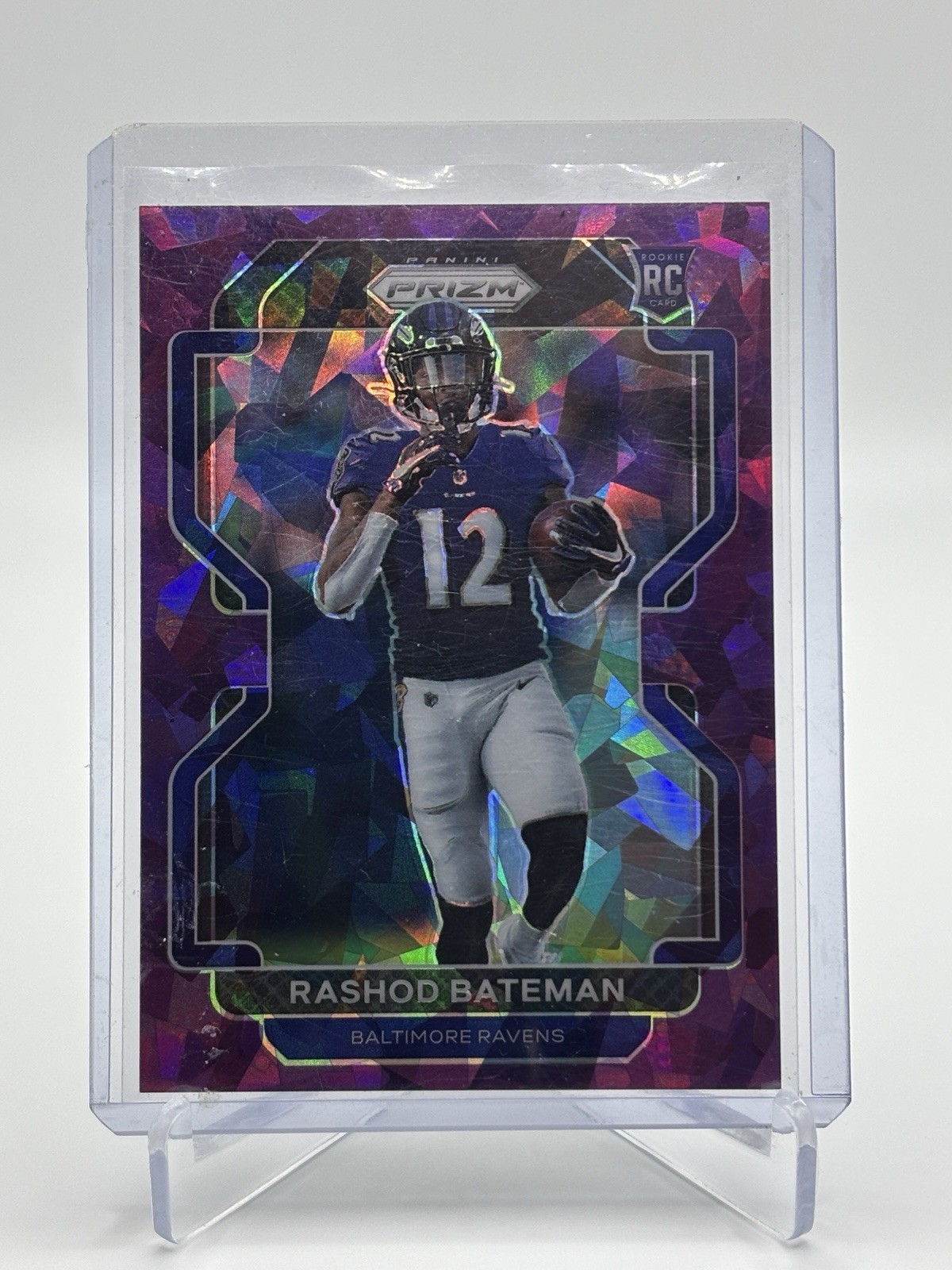 2021 Prizm Rashod Bateman RC Purple Ice Rookie #7/225 Ravens