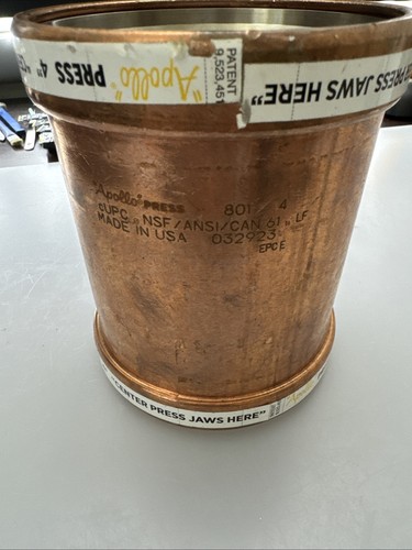 4” Copper Coupling No Stop "Apollo Press 801 Series 032923