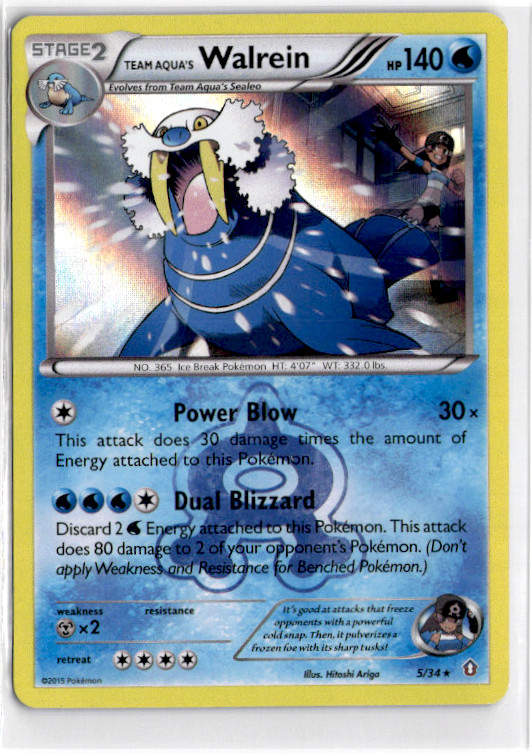 Team Aqua's Walrein #5 Pokemon Double Crisis Holofoil LP
