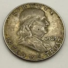 1963 Franklin Half Dollar 90% Silver Final Year Of The Franklin Half