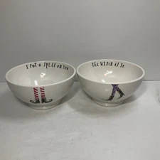 Rae Dunn Artisan Collection By Magenta Witch Legs Cereal, Dessert Bowls X 2