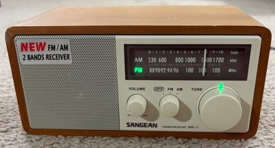 Sangean WR-11 FM/AM 2 Bands Receiver Radio Wood Cabinet Tested Works