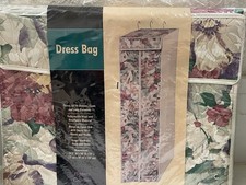 Vintage Floral House Dress Garment Zip Bag Closet Organizer Storage Quilted