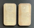 2 x Engelhard  1 oz 99.9% Silver Portrait Bars PT 67353 and PT 67434